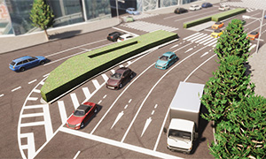 日本の道路・交通ルールや街並みに対応するようCARLAをカスタマイズ。3D都市モデルや各種データ、独自3Dモデルを組み合わせ、リアルな環境を構築し、自動運転開発や検証に即活用できる基盤を提供します。